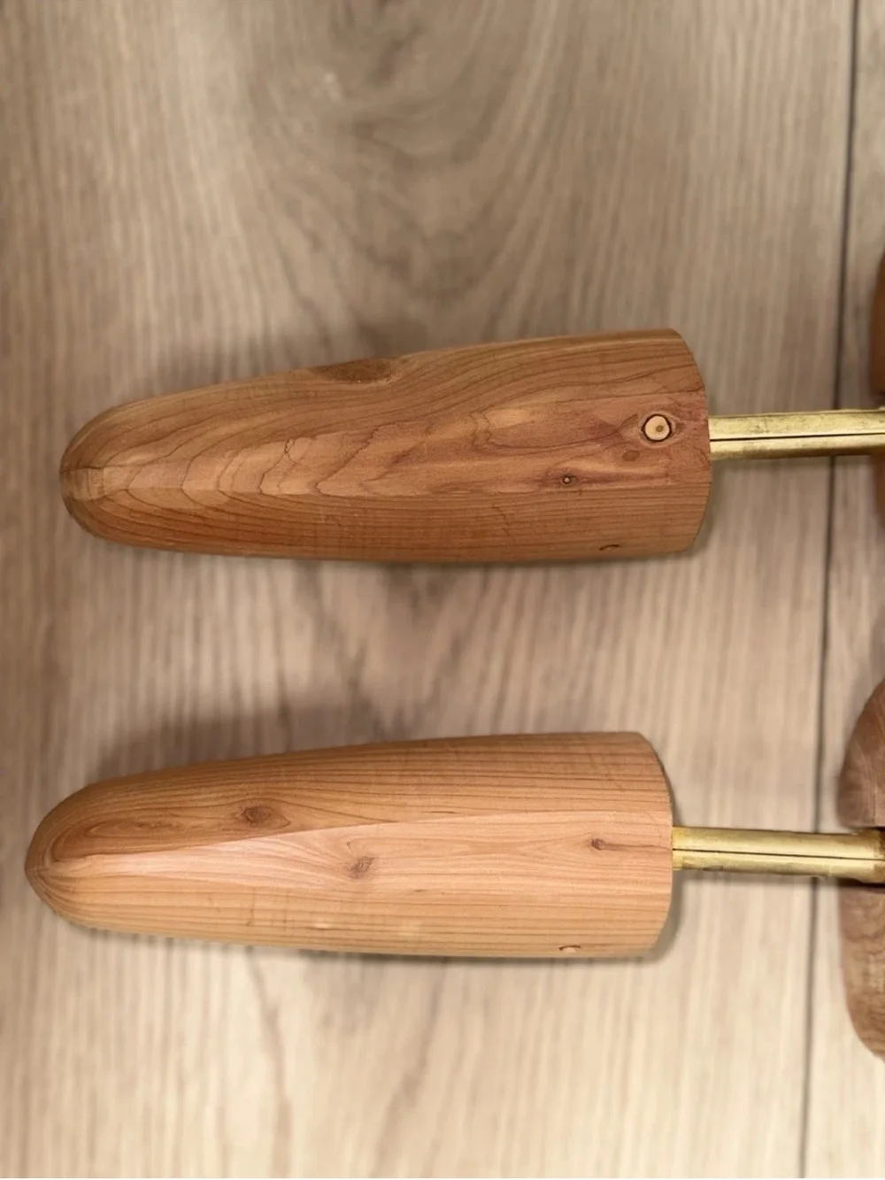 Allen Edmonds Large Aromatic Natural Wood Cedar Shoe Trees with Brass Hardware